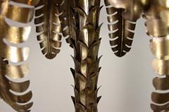 Maison Jansen 20th Century Brass Palm Floor Lamp Attributed to Maison Jansen FR ca 1970 - 4161215