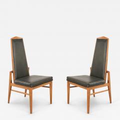 Maison Jansen 4 Mid Century Foster Mcdavid Black Vinyl Dining Chairs - 3179247
