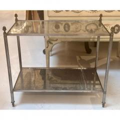 Maison Jansen 60s Maison Jansen Steel Bronze Mirrored Side or End Table - 3523188