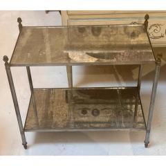 Maison Jansen 60s Maison Jansen Steel Bronze Mirrored Side or End Table - 3523194