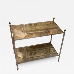 Maison Jansen 60s Maison Jansen Steel Bronze Mirrored Side or End Table - 3527787