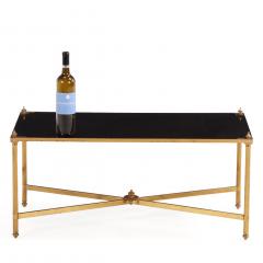 Maison Jansen A French Brass Glass Coffee Table in the manner of Maison Jansen C 1950  - 4651613