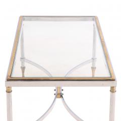 Maison Jansen A French Brass and Steel Coffee Table in the manner of Maison Jansen C 1960 - 4323810