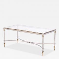 Maison Jansen A French Brass and Steel Coffee Table in the manner of Maison Jansen C 1960 - 4326063