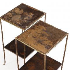 Maison Jansen A Rare Pair of French Bronze Faux Bamboo Tables manner of Maison Jansen  - 4333268