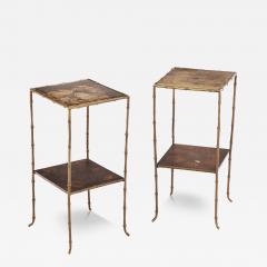 Maison Jansen A Rare Pair of French Bronze Faux Bamboo Tables manner of Maison Jansen  - 4333337