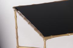 Maison Jansen A very large bronze faux bamboo and black glass top coffee table - 2203039