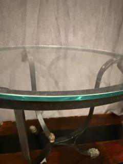 Maison Jansen BLACK STEEL AND BRASS SWAN HEAD TABLE BY MAISON JANSEN - 4276291