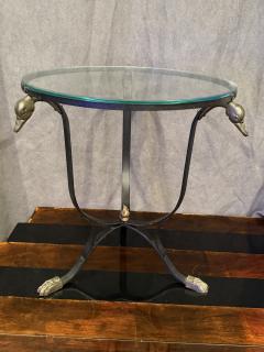 Maison Jansen BLACK STEEL AND BRASS SWAN HEAD TABLE BY MAISON JANSEN - 4276300