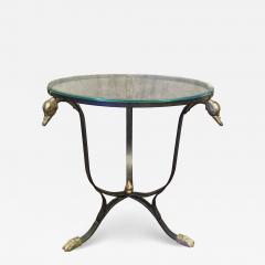 Maison Jansen BLACK STEEL AND BRASS SWAN HEAD TABLE BY MAISON JANSEN - 4277178