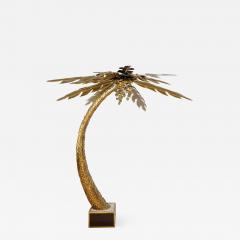 Maison Jansen Beautiful 1970s lighting palm tree in gilded metal and polished brass - 911111