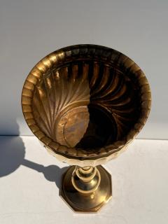 Maison Jansen Brass Champagne Cooler and Planter Vintage Serveware 1970s Design - 4761547