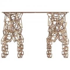 Maison Jansen Brass Console Table in the Style of Antony Gormley - 3377445