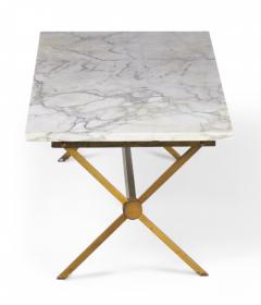 Maison Jansen Brass Frame and Carrara Marble Cocktail Coffee Table manner of Maison Jansen  - 2792862