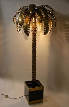 Maison Jansen Brass Palm Tree Floor Lamp Attributed to M J 20th Century France circa 1970 - 3362002