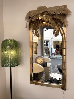 Maison Jansen Brass Palm Tree Lightning Mirror by Maison Jansen France 1970s - 2466346
