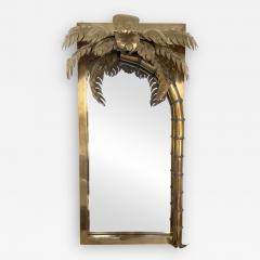 Maison Jansen Brass Palm Tree Lightning Mirror by Maison Jansen France 1970s - 2473020