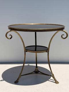 Maison Jansen Brass and Black Granite French Style Gueridon Table - 4699672