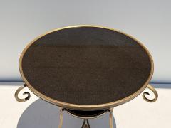 Maison Jansen Brass and Black Granite French Style Gueridon Table - 4699674