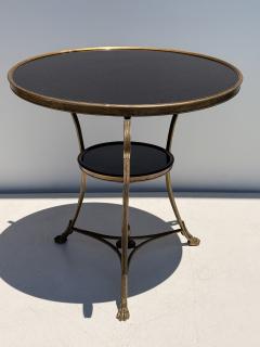 Maison Jansen Brass and Black Granite French Style Gueridon Table - 4699675