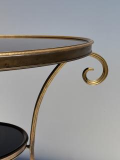 Maison Jansen Brass and Black Granite French Style Gueridon Table - 4699676