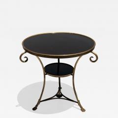 Maison Jansen Brass and Black Granite French Style Gueridon Table - 4700028