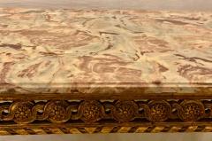 Maison Jansen Center Table or Console Louis XVI Jansen Style Stunning Marble Top Gilt Base - 1240843