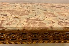 Maison Jansen Center Table or Console Louis XVI Jansen Style Stunning Marble Top Gilt Base - 2598422