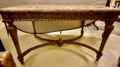 Maison Jansen Center Table or Console Louis XVI Jansen Style Stunning Marble Top Gilt Base - 2598423