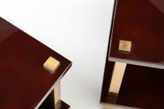 Maison Jansen Chic Pair French Lacquered Wood and Gilt Bronze Side Tables - 2772041
