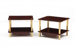 Maison Jansen Chic Pair French Lacquered Wood and Gilt Bronze Side Tables - 2772045
