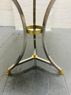Maison Jansen Chrome and Brass Marble Top Table in the Style of Maison Jansen - 1392648