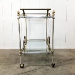 Maison Jansen Chrome and Brass Rolling Bar Cart by Maison Jansen Italy 1970s - 1219008