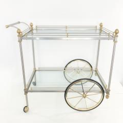 Maison Jansen Chrome and Brass Rolling Bar Cart by Maison Jansen Italy 1970s - 1224742