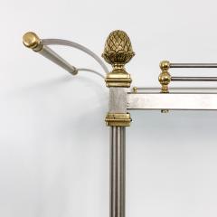 Maison Jansen Chrome and Brass Rolling Bar Cart by Maison Jansen Italy 1970s - 1224770