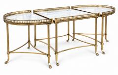 Maison Jansen Circa 1940 Maison Jansen Tripartite Brass Coffee Table with Marble top - 4756825