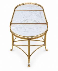 Maison Jansen Circa 1940 Maison Jansen Tripartite Brass Coffee Table with Marble top - 4756826