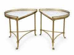 Maison Jansen Circa 1940 Maison Jansen Tripartite Brass Coffee Table with Marble top - 4756827
