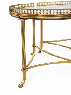 Maison Jansen Circa 1940 Maison Jansen Tripartite Brass Coffee Table with Marble top - 4756829