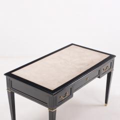 Maison Jansen Directoire style ebonized mahogany leather top desk C 1950  - 3666962