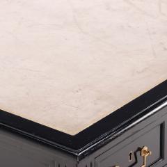Maison Jansen Directoire style ebonized mahogany leather top desk C 1950  - 3666963