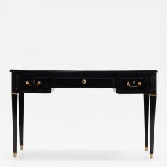 Maison Jansen Directoire style ebonized mahogany leather top desk C 1950  - 3671183