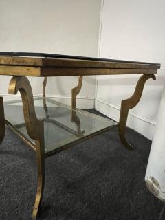 Maison Jansen EXCEPTIONAL FRENCH MODERNE GILT IRON AND GLASS TWO TIER TABLE - 3017101