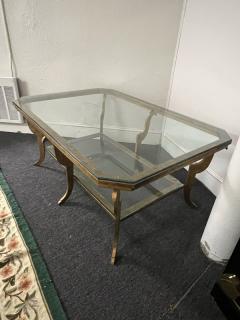 Maison Jansen EXCEPTIONAL FRENCH MODERNE GILT IRON AND GLASS TWO TIER TABLE - 3017104