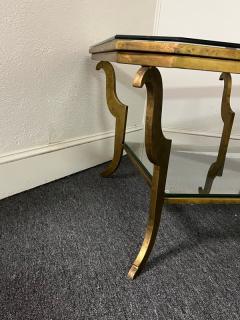 Maison Jansen EXCEPTIONAL FRENCH MODERNE GILT IRON AND GLASS TWO TIER TABLE - 3017106