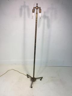 Maison Jansen EXCEPTIONAL MODERNIST MAISON JANSEN BRASS BAMBOO TRIPOD BASE FLOOR LAMP - 794112