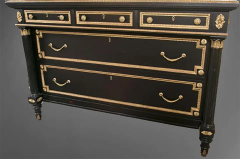 Maison Jansen Ebonized Bronze Mounted Chest Commode Dresser Attributed to Jansen - 2488695