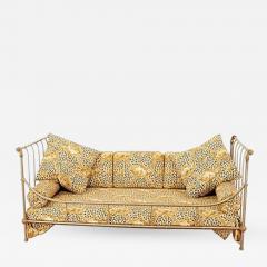 Maison Jansen Exceptional Steel and Brass French Daybed by Maison Jansen with Fine Details - 439514