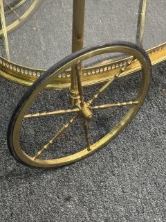 Maison Jansen FINE MAISON JANSEN BRASS AND REMOVABLE GLASS TRAY BAR CART - 4318474
