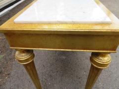 Maison Jansen Fabulous Jansen Style Hollywood Regency Marble Top Gilded Gold Console Table - 1464686